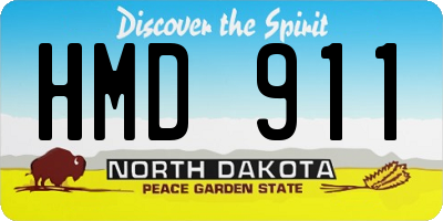 ND license plate HMD911