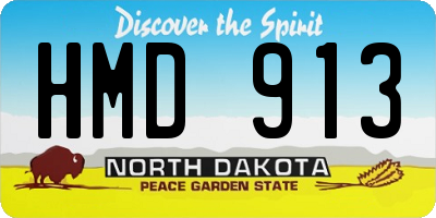 ND license plate HMD913