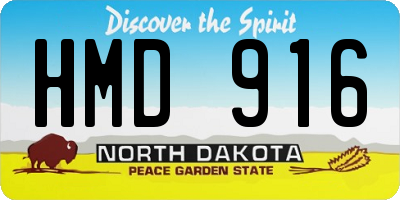 ND license plate HMD916