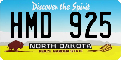 ND license plate HMD925