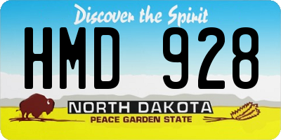 ND license plate HMD928