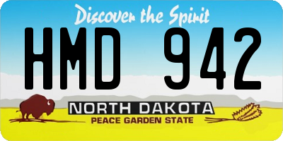 ND license plate HMD942