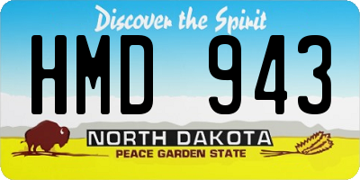 ND license plate HMD943