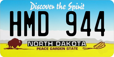 ND license plate HMD944