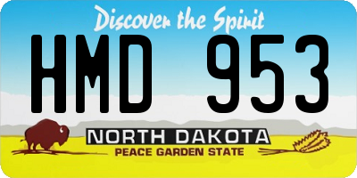 ND license plate HMD953