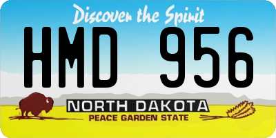 ND license plate HMD956