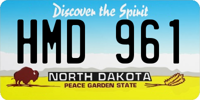 ND license plate HMD961