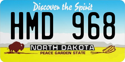ND license plate HMD968