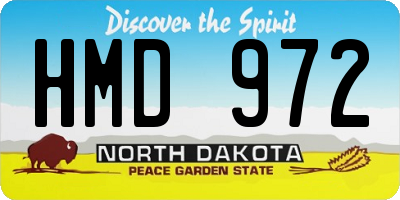ND license plate HMD972