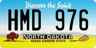 ND license plate HMD976