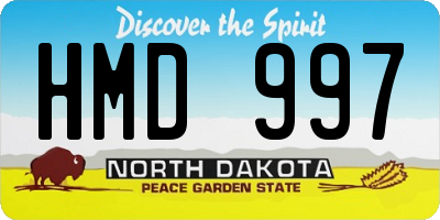 ND license plate HMD997
