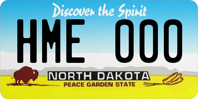 ND license plate HME000