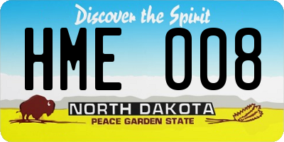 ND license plate HME008