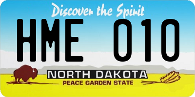 ND license plate HME010
