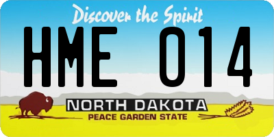 ND license plate HME014