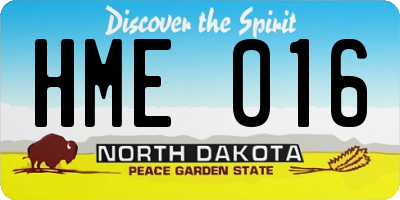 ND license plate HME016