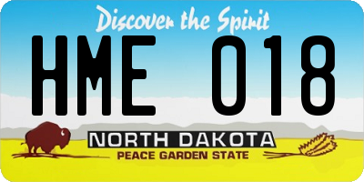 ND license plate HME018