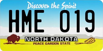 ND license plate HME019
