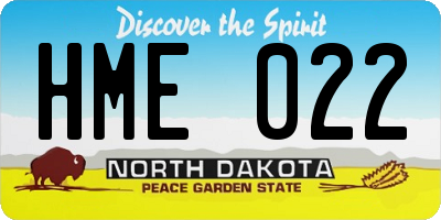 ND license plate HME022