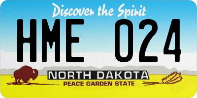 ND license plate HME024