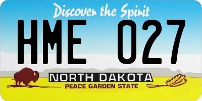 ND license plate HME027