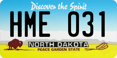 ND license plate HME031
