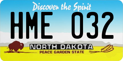 ND license plate HME032