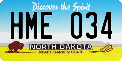 ND license plate HME034