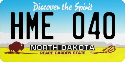 ND license plate HME040
