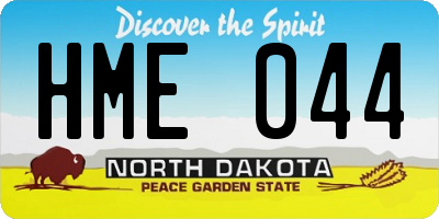 ND license plate HME044