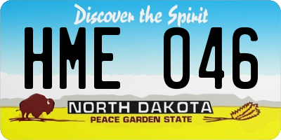 ND license plate HME046