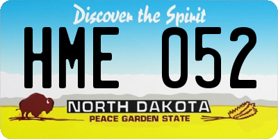 ND license plate HME052