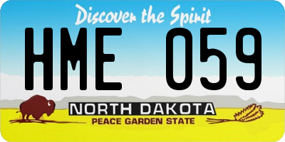 ND license plate HME059