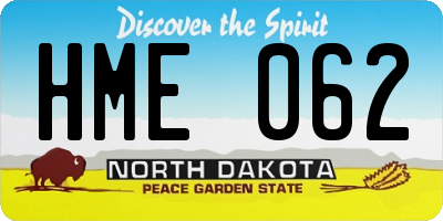 ND license plate HME062