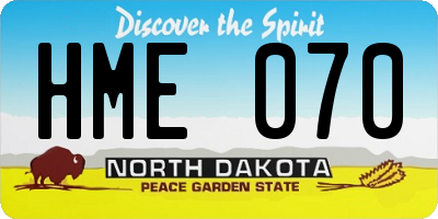 ND license plate HME070