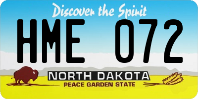 ND license plate HME072