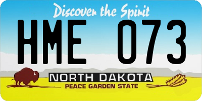 ND license plate HME073
