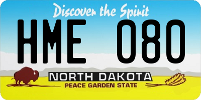 ND license plate HME080