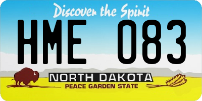 ND license plate HME083