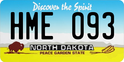 ND license plate HME093