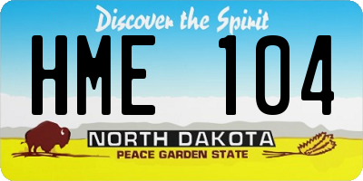 ND license plate HME104