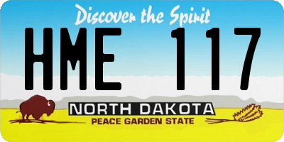 ND license plate HME117