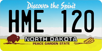 ND license plate HME120