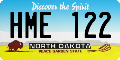 ND license plate HME122