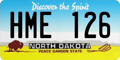 ND license plate HME126