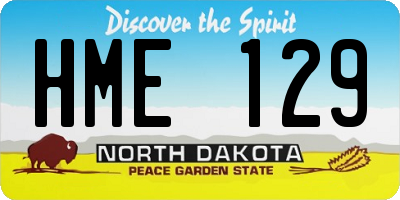 ND license plate HME129