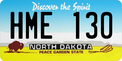 ND license plate HME130