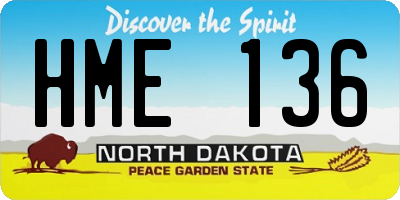 ND license plate HME136