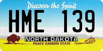 ND license plate HME139