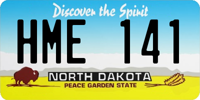 ND license plate HME141